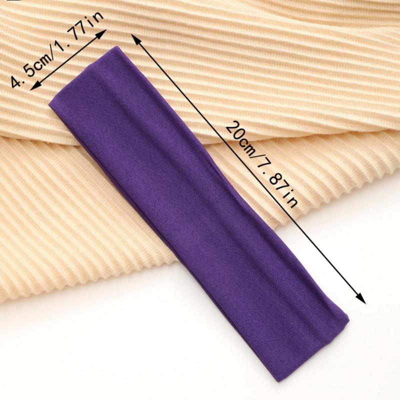 Retro Solid Color Elastic Sweat-Wicking Sports Headband For Women