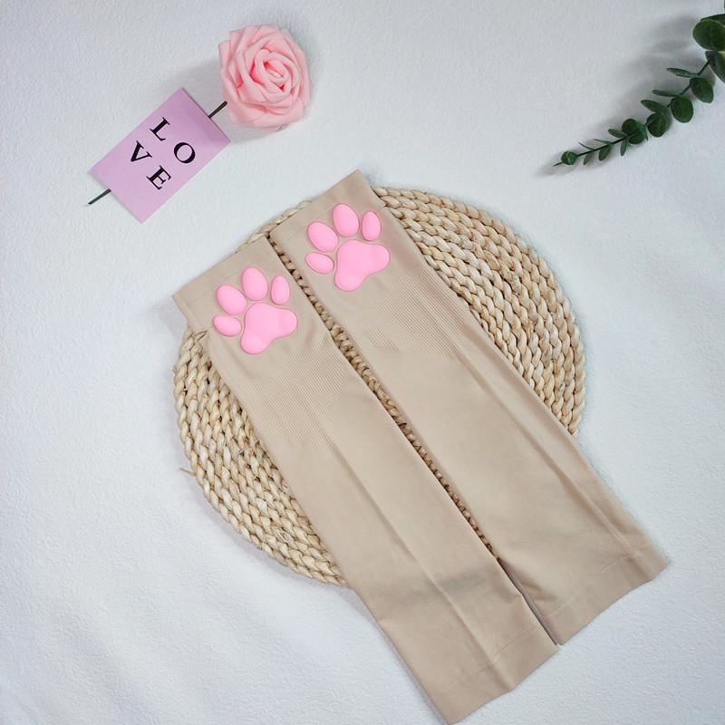 3D Cat Paw Silicone Thigh-High Socks - Cute Anime Lolita JK Style