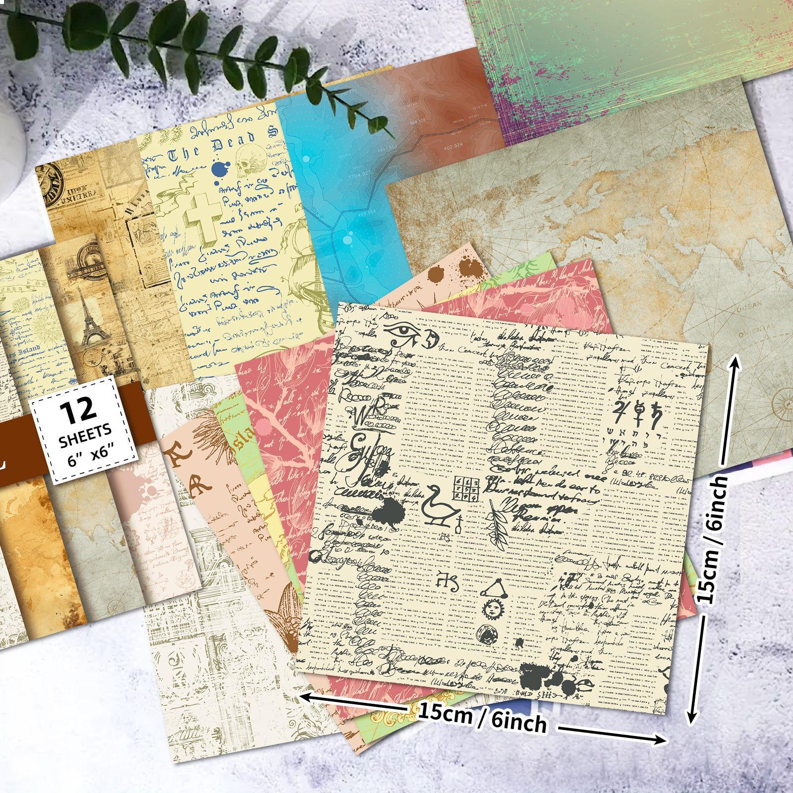 

12 Европейский и Американский Ретро Стиль Материал Бумага Рукописи Лет Инс Текст Ручной Аккаунт Коллаж Декоративная Подложка