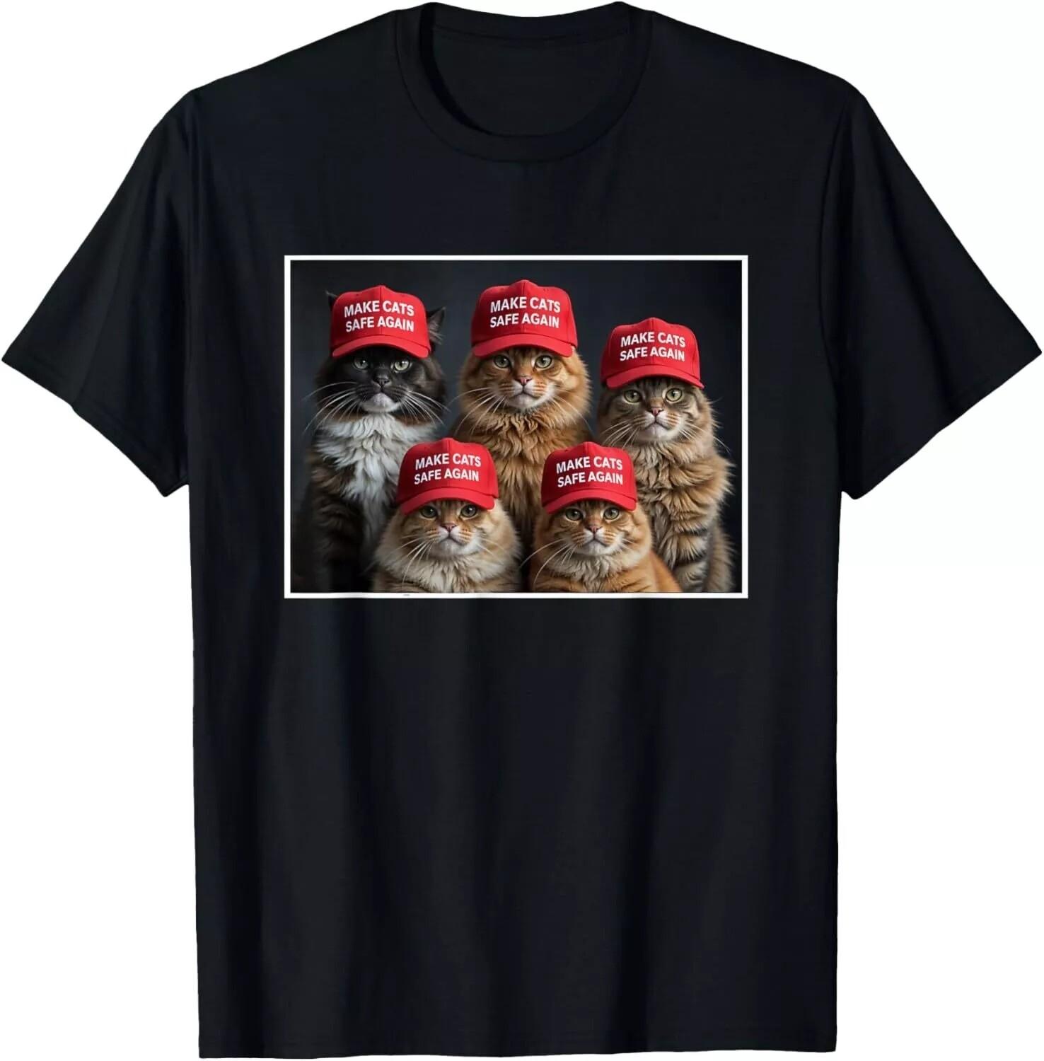 Donald Trump Make Cats Safe Again Red Hat 2024 Debate Funny T-Shirt N1809_30 XXXL