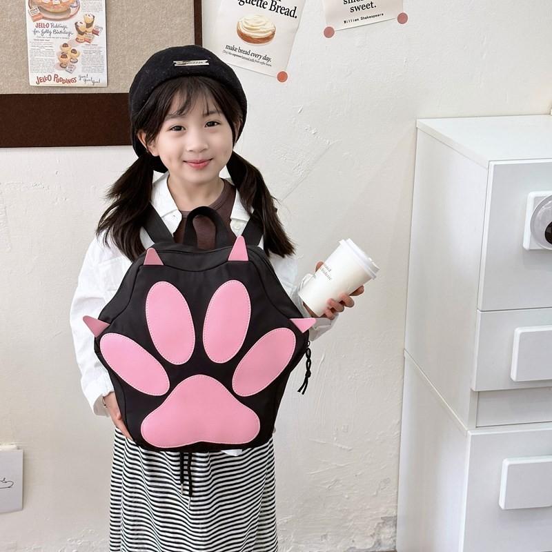 Adorable Cat Paw Design Cartoon Student Backpack For Kids In Sweet Colors And Styles