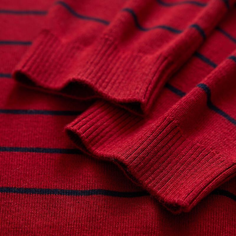 Jinjv Women's Faux Two-Piece Striped Polo Knit Sweater