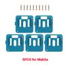 5PCS Battery Holder Storage Rack for Dewalt/Makita/Milwaukee 14.4V 18V Li-ion Battery Wall Mount Tool Bracket Fixing