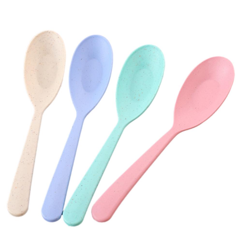 Wheat Straw Spoon 4pcs Wheat Straw Material, Safe and Non-toxic