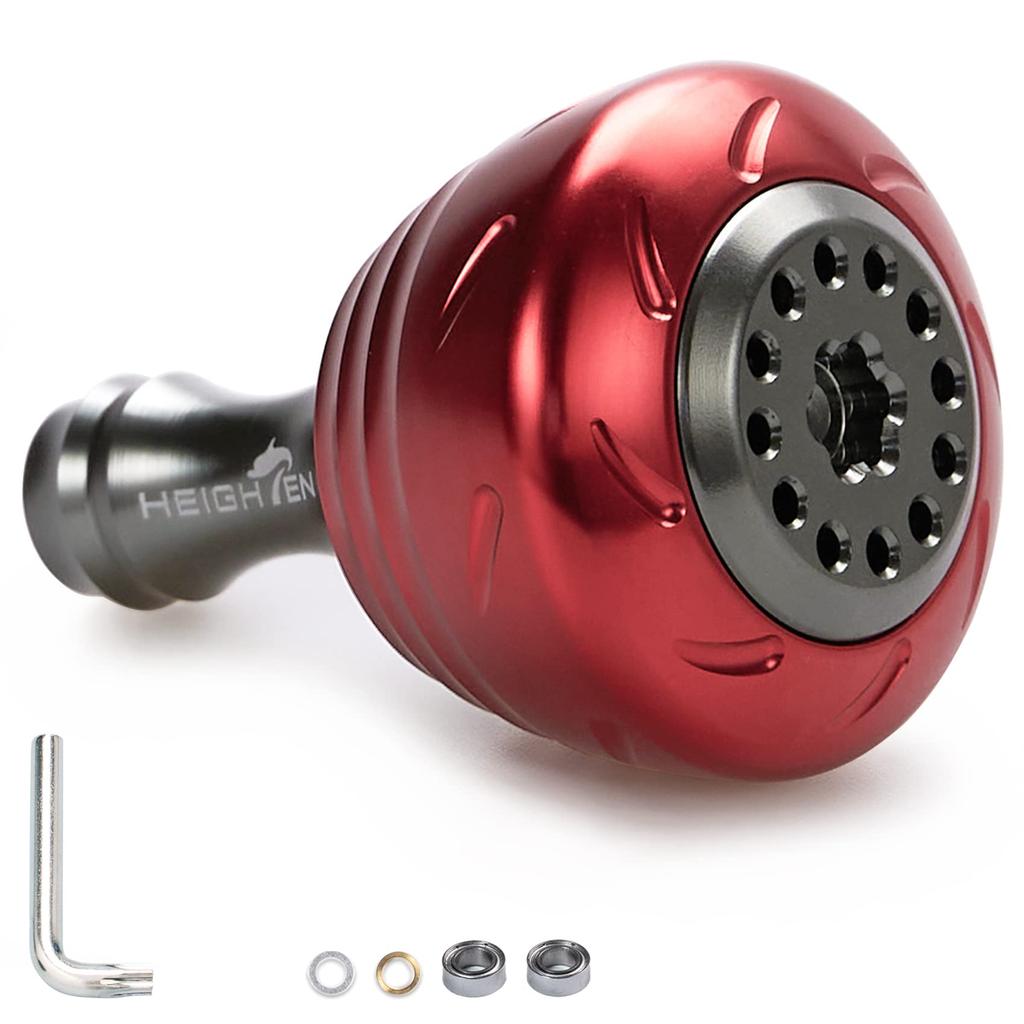 HEIGHTEN 30mm Reel Handle Knob 4 Colors Shimano Daiwa Universal Type A Type S Drum Series (Shimano) (Daiwa) (Red) (196)