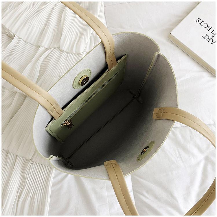 Damenhandtasche Mode Einfarbig Schultertasche Große Kapazität Hochwertiges Handheld Tote Bag