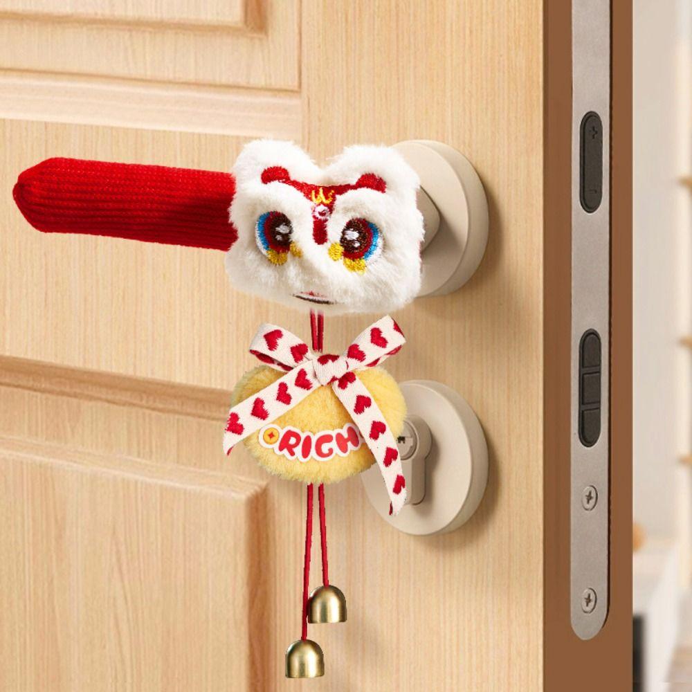 Anti-static Door Handle Protective Cover Dustproof Knitted New Year Door Handle Glove Antifouling Reusable