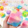 Cube Slow Rising Squeeze Toy, Maltose Texture Stress Relief Fidget, Soft Chewy Sensory Desk Decor with Gradient Tie-Dye, Portable Anxiety Relief Toy