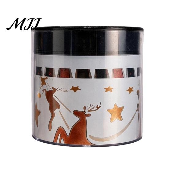 Solar Energy Garden Lights Outdoor Fence Light, Waterproof Projection Cute Snowman Xmas Patio Atmosphere Tree Decorative Metal Projector Wall