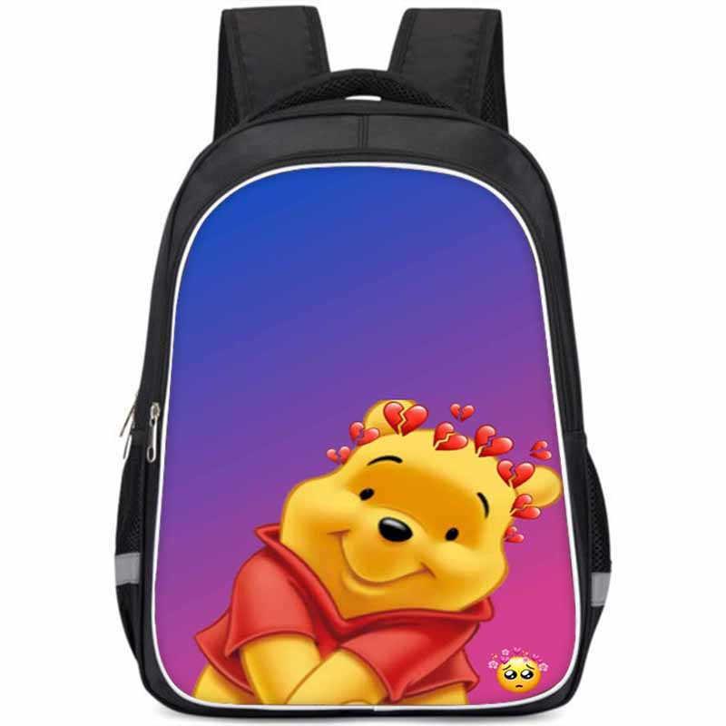 Winnie The Pooh Large Capacity Lightweight 3d School Backpack For Kids And Students Unisex Oxford Fabric