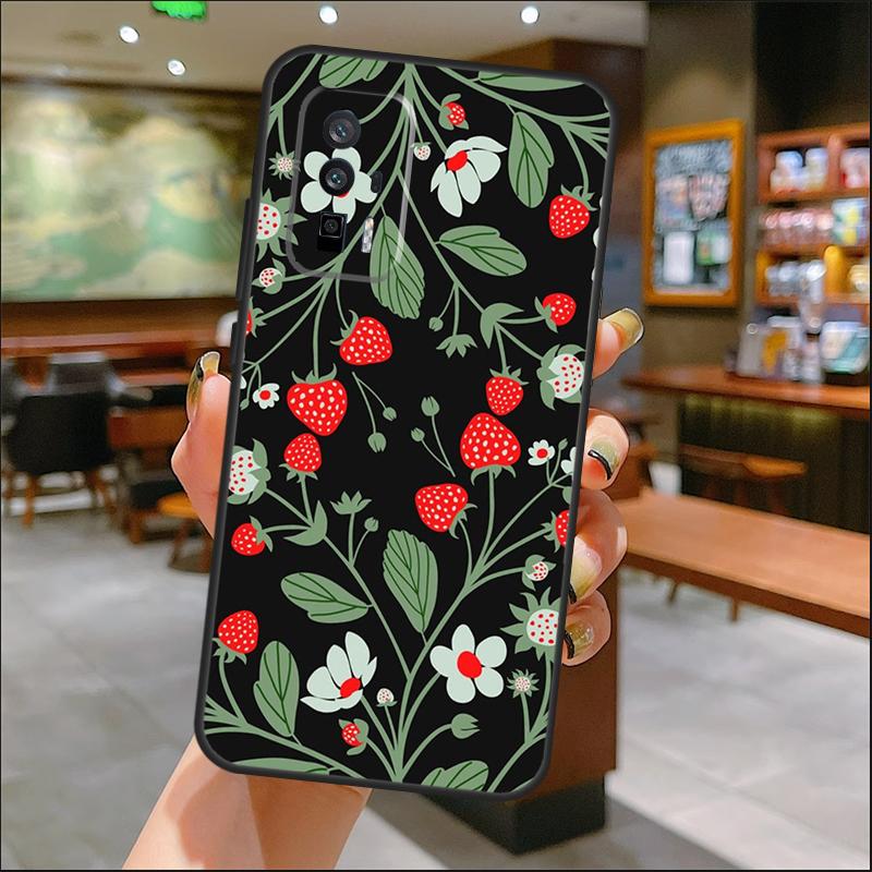 Strawberry Case For Xiaomi 14 Ultra 15 13 11T 12T 13T 14T Pro POCO X7 Pro X3 X5 X6 M6 F5 F6 Pro Cover