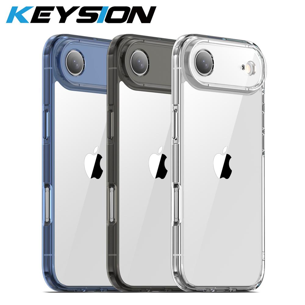KEYSION Shockproof Armor Clear Case for iPhone 17 Air Transparent Soft TPU Silicone+PC Phone Back Cover for iPhone 17 Air 2025