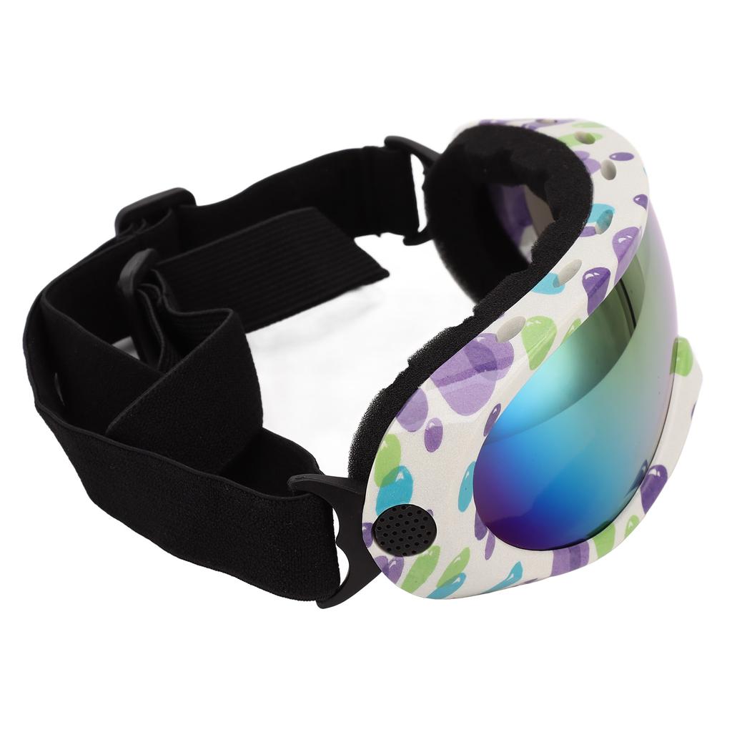 Dog Sunglasses Dog Goggles Pet Glasses UV Protection Winproof for Dogs Eyes Protection Red Lens White Purple Frame