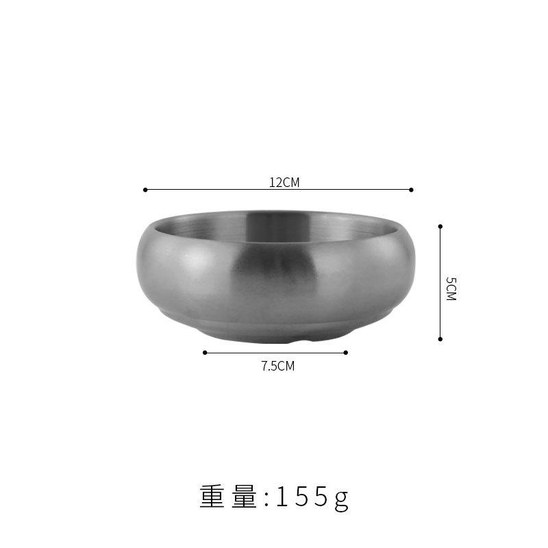 Korean version of 304 stainless steel creative bowl-shaped double-layer thickened restaurant sauce insulation rice soup bowl