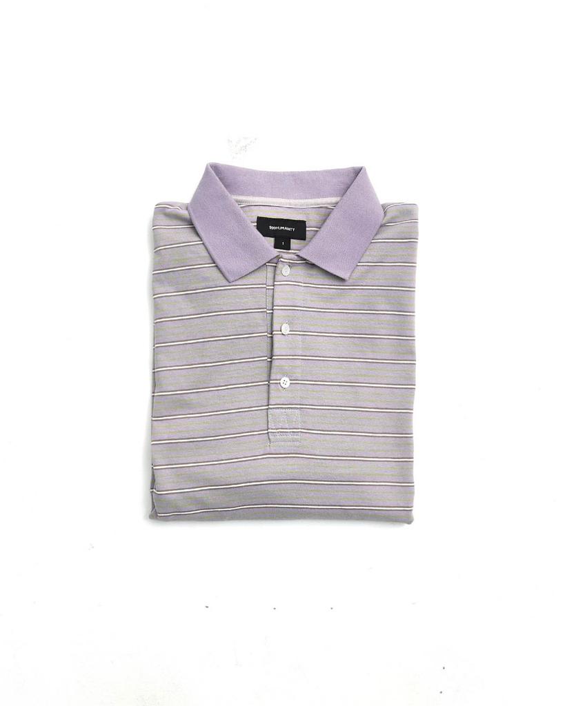 999Hyumeoniti Striped Polo Shirt (Purple Grey)