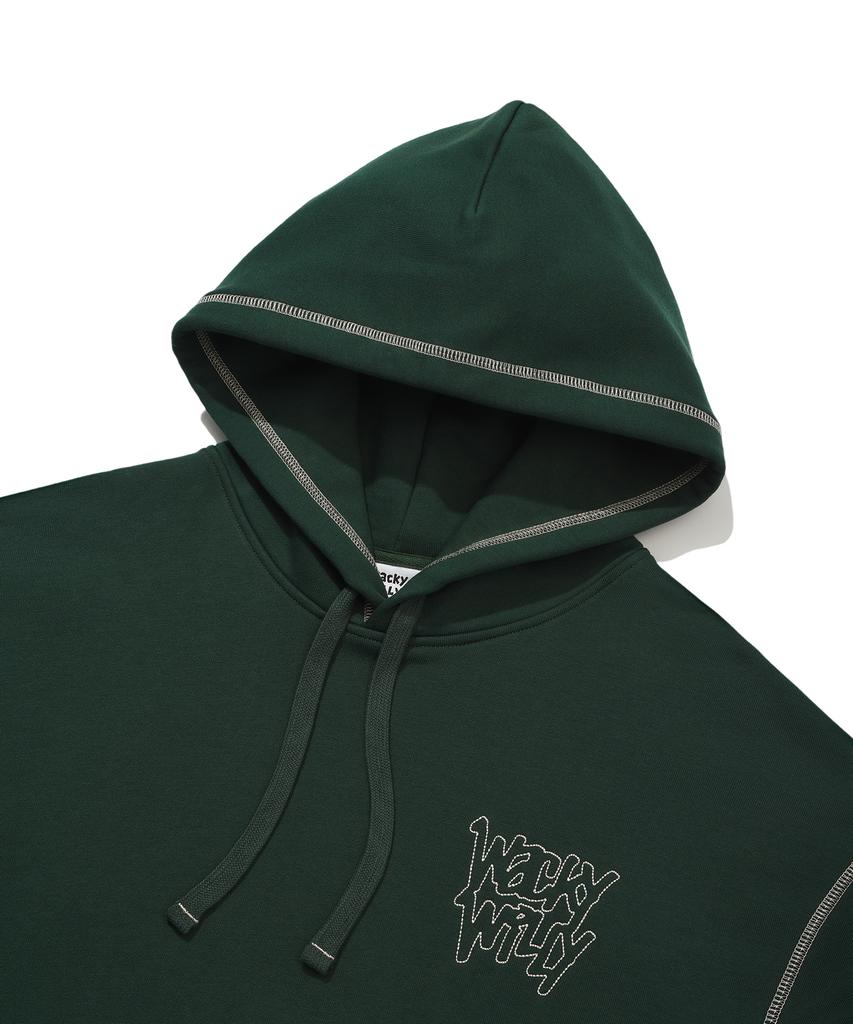 Stitch Lettering Hoodie Green