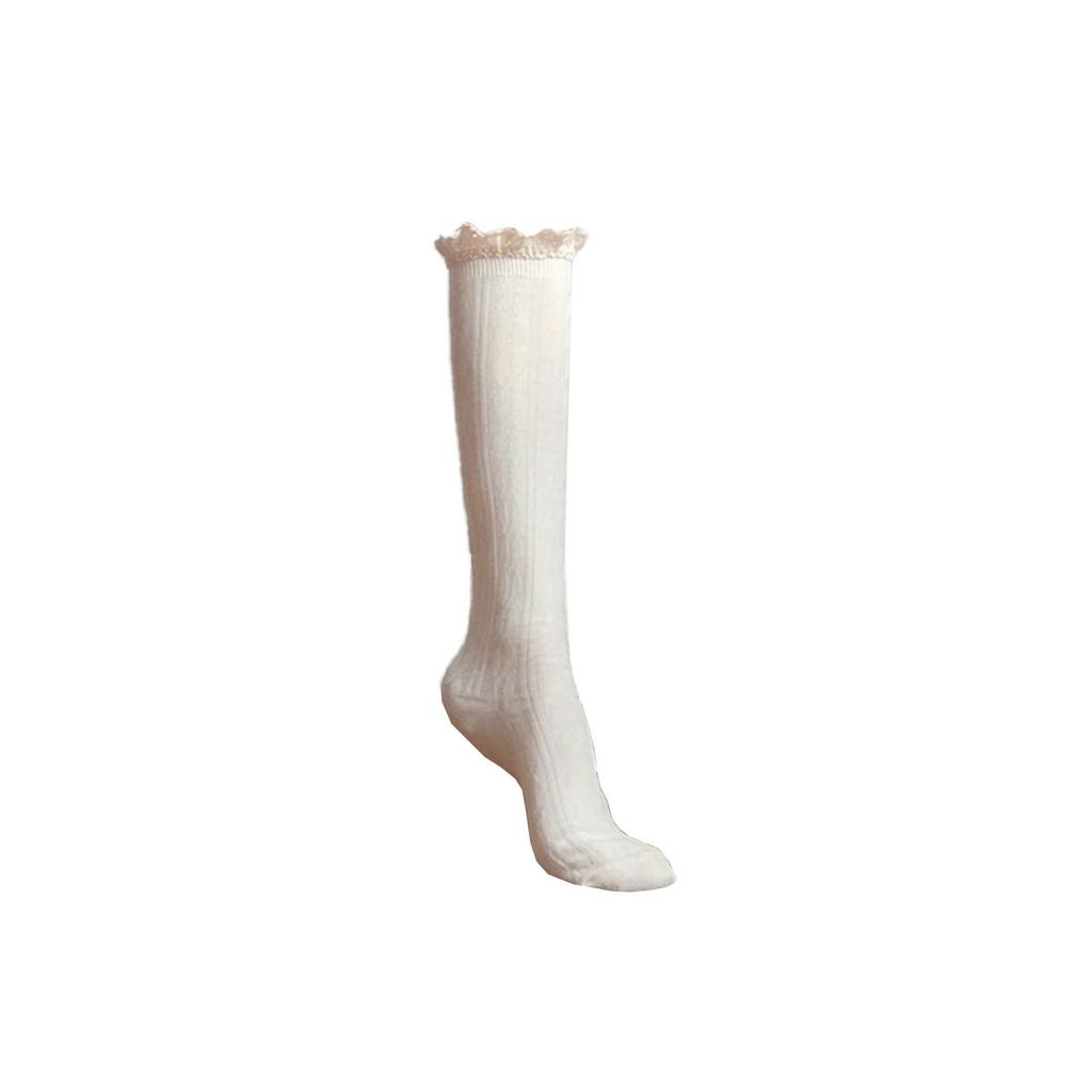 Lace Calf Socks With Long Boots And Mid-calf Socks