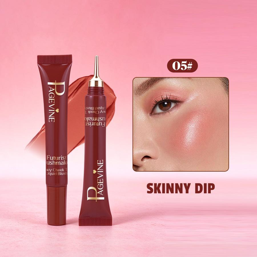 Hydrating Liquid Blush, Slim Mouth with A Long-lasting and Natural Nude Color Blush, Available in 6 Colors