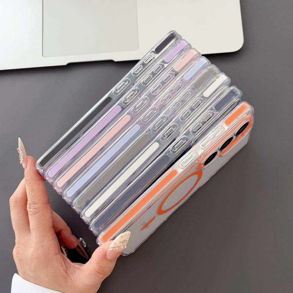Applicable To Samsung S26Ultra Mobile Phone Case Ice Crystal Two-in-one Magnetic Charging S25U High Transparency and Anti-drop Simple