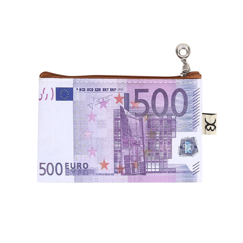 

New Currency Printing Pattern Long Wallet Canvas Coin Purse Zipper Wallet Storage Package Dollar GBP Euro Ruble Style Wallet
