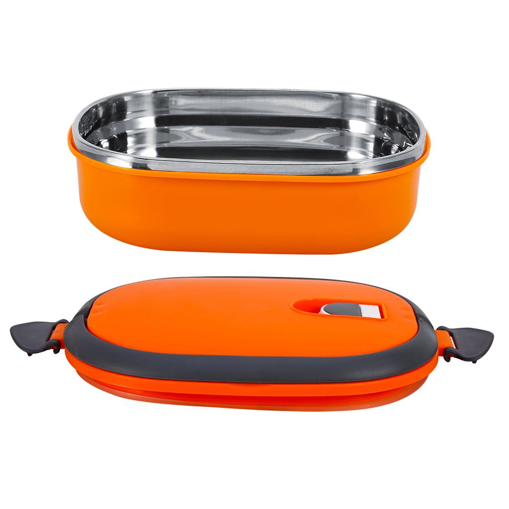 Stainless Steel Insulated Food Storage Supper Dinner Lunch Box 1 Layer Orange