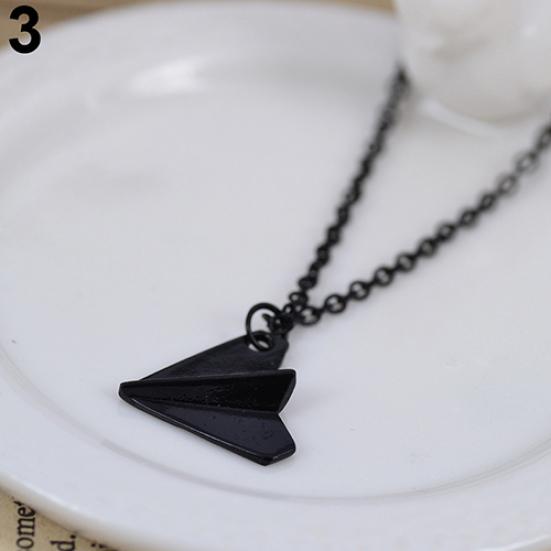 Men's Xmas Gift Jewelry Paper Plane Airplane Pendant Chain Charm Necklace