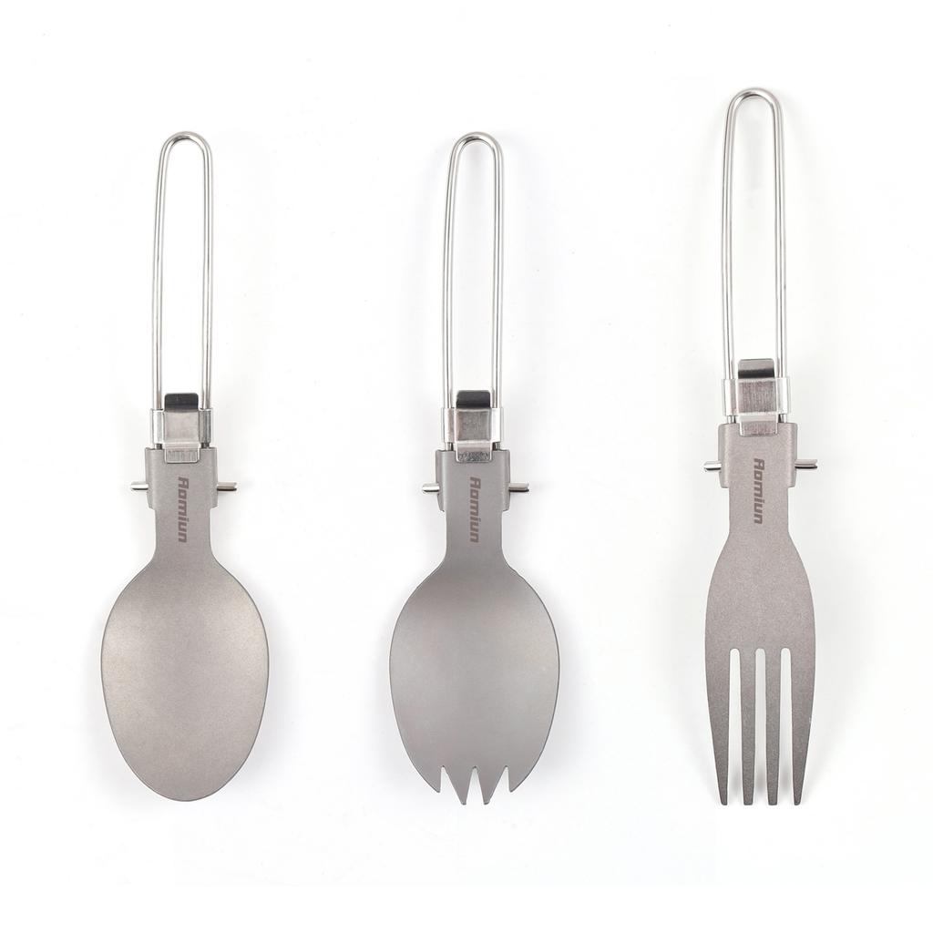 Camping Plate and Utensil Set 5PCS Plate and Folding Fork Spoon Utensil Lightweight Outdoor