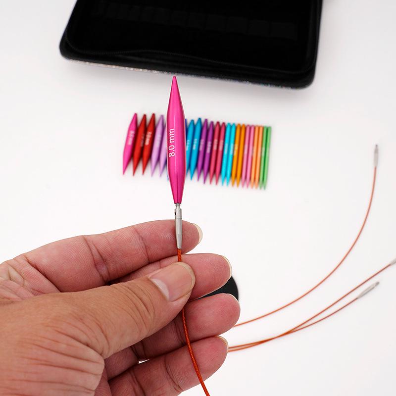 Aluminum Knitting Tools: Detachable 5.5cm Circular Sweater & Sleeve Needles Set