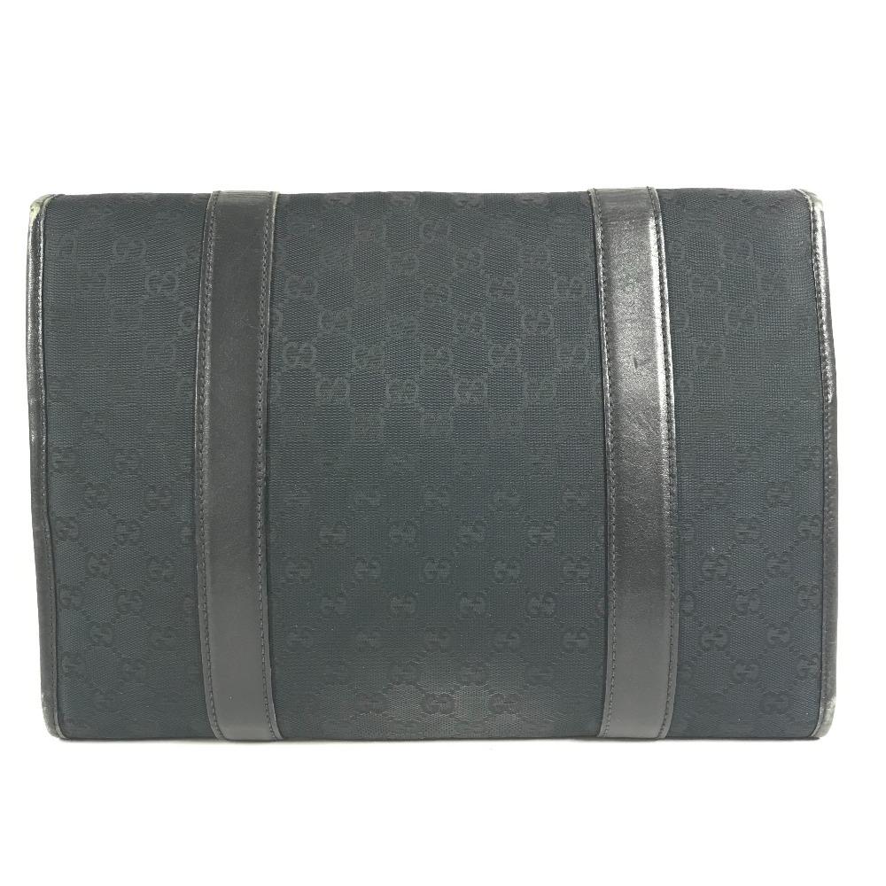 GUCCI 145852  Logo GG Bag Pouch Flap Cluch Bag Clutch bag GGCanvas/Leather Black