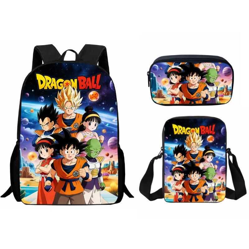 Gedrukte Dragon Ball Schooltas Drie Delige Set, Cartoon Student Rugzak pencil bag