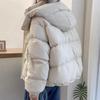 Kórejské elegantné bavlnené parky Zimný oversize kabát s kapucňou Hrubý Teplý Voľný Puffer Bunda Dámske Jednofarebné Móda Vrchné oblečenie na zips Nové