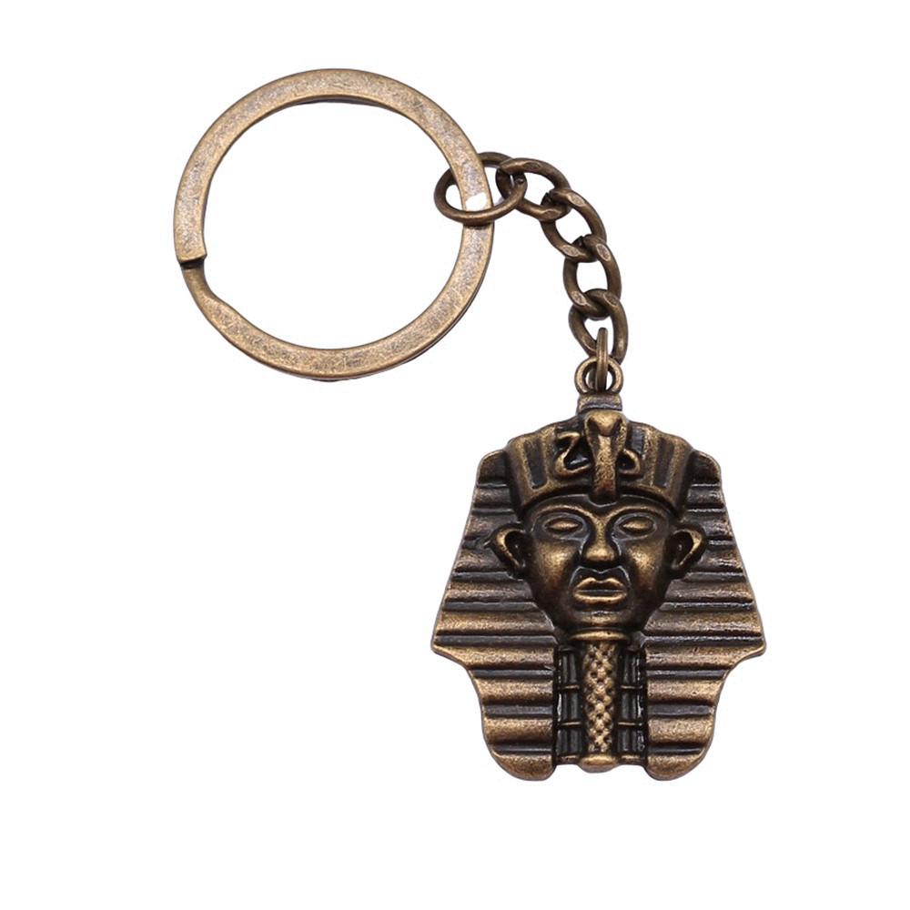 Egyptský faraon Klíčenka s přívěskem Starověký faraon Hlavní amulet Kroužek 28 mm