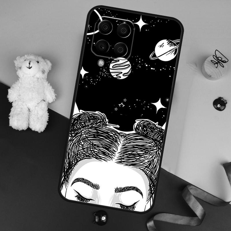 Black Aesthetic Skeleton Digital Art Case For Samsung Galaxy M36 M55 M35 M15 M56 M16 M54 M14 M34 M31 M11 M13 M53 M12 M32 M52 M06