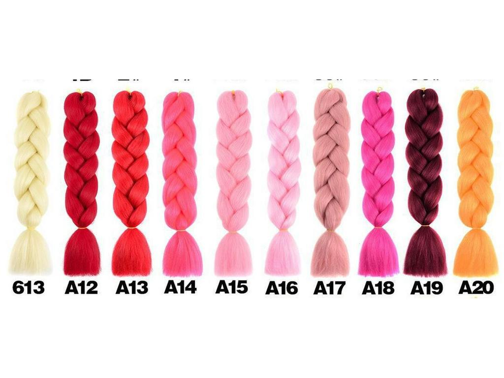 Africká monochromatická gradientní copánková paruka - Vlasový příčesek z chemických vláken