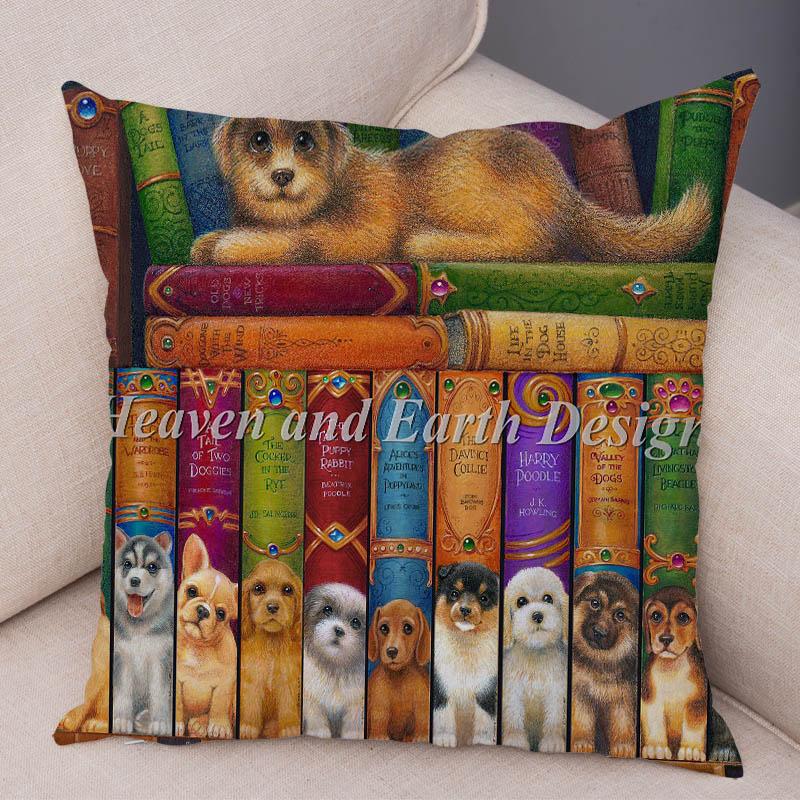 Oil Painting Color Cat Cushion Cover Pillowcase Home Decor Cartoon Animal Sofa Pillowcase Pillowcase Aesthetics