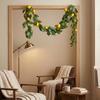 Artificial Lemon Garland with Realistic Leaves and for Indoor and Outdoor Decorative Arrangements and Displays