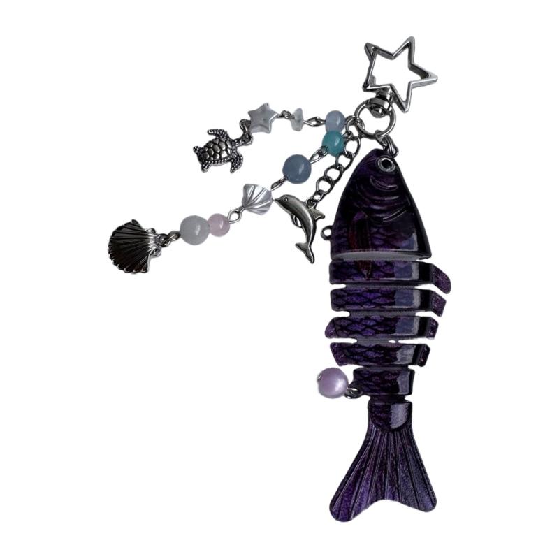 Lightweight Fishing Themed Key Ring With Realistic Detailing Flexible Articulated Body Keychain For Anglers Gifts