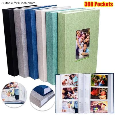 1Pcs New 300 Pockets Linen Photo Album Slip-in Interleaf Type 6 Inch Photo Storage Book Picture Albums for 4x6cm 6inch Photo