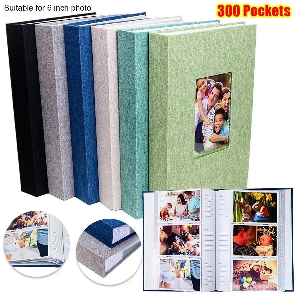 1Pcs New 300 Pockets Linen Photo Album Slip-in Interleaf Type 6 Inch Photo Storage Book Picture Albums for 4x6cm 6inch Photo