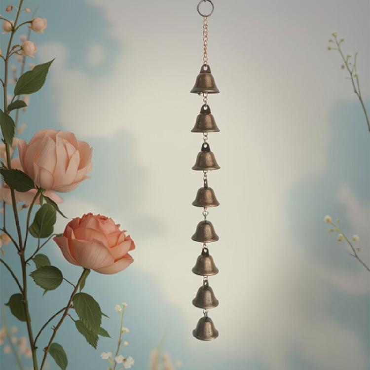 Balconies Metal Wind Chimes Hanging Decors With Bells and Chain, Soft Bells Accent for Patios, Porch, Window or Entryway