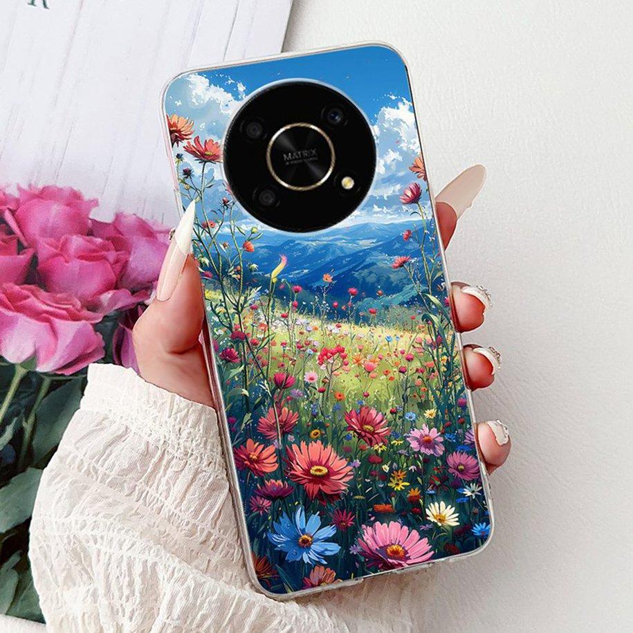 Silicone Case For Honor Magic 4 5 6 Lite Cover Popular Flower Butterfly Soft Slim TPU Back Cover For Honor Magic6 Lite Protector