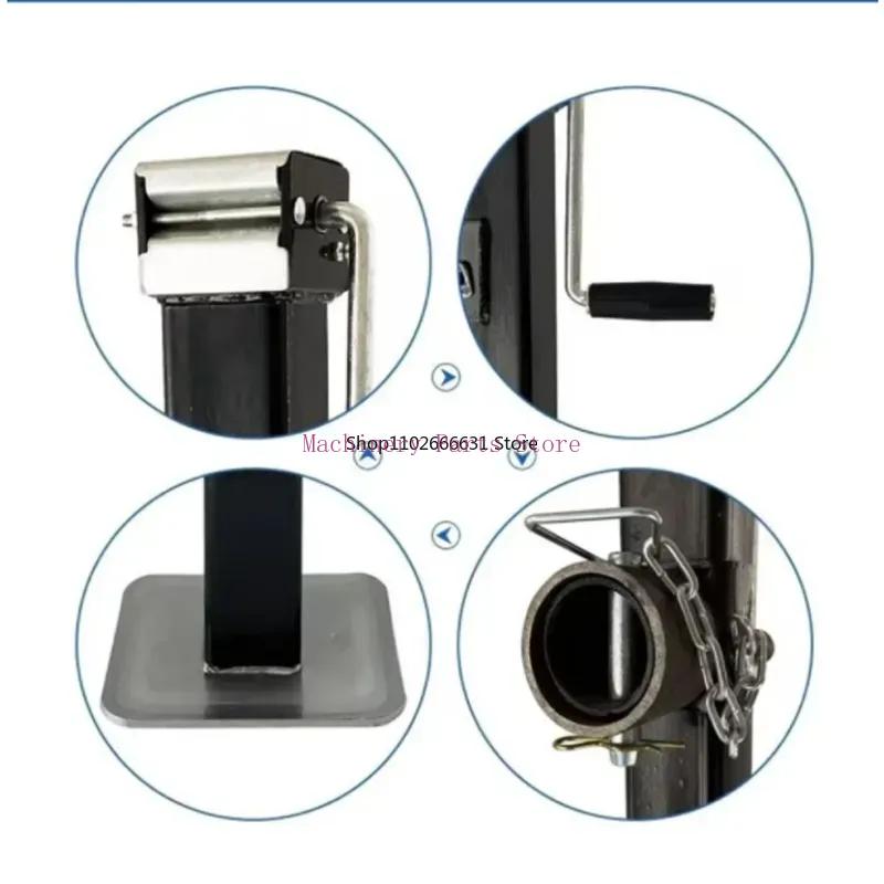 NYtt Stödhjul för släpvagn Handvev Domkraft Släpvagnsfäste 600KG Fyrkantsrör Förtjockad Jordbruksredskap Ställningsram