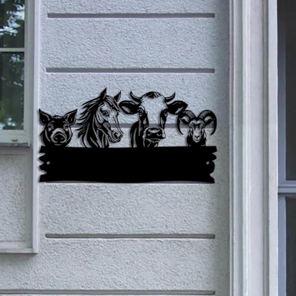 Custom Metal Farm Sign Personalized Rustic Animal Decor Outdoor Ranch Wall Art