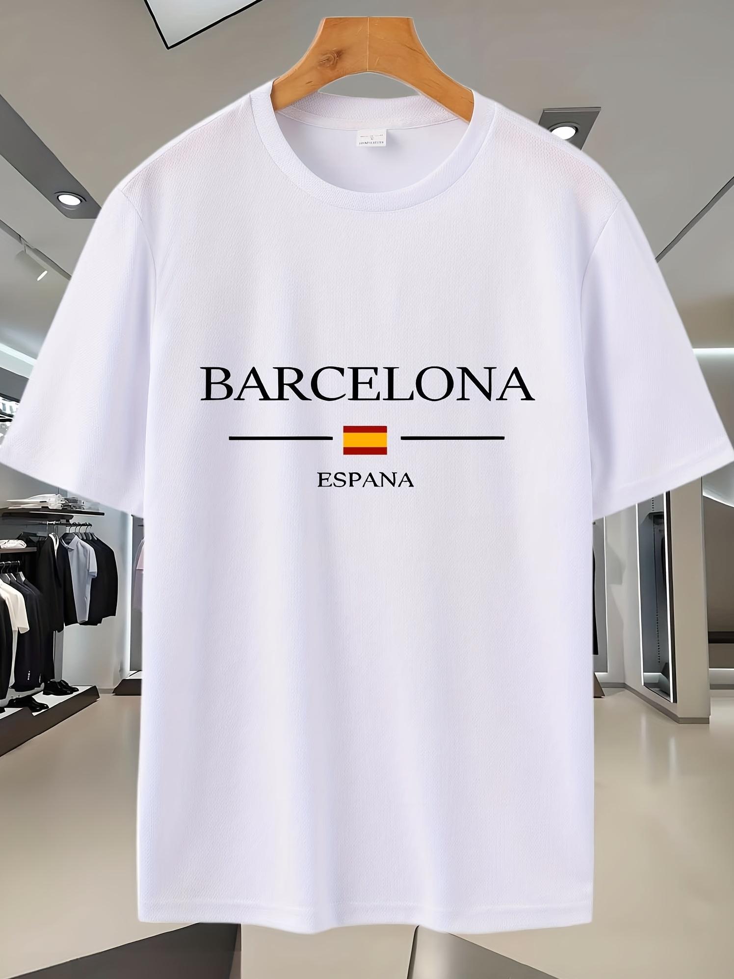 Barcelona Graphic T-shirt - Breathable Casual Summer Short Sleeve Tee XXXL
