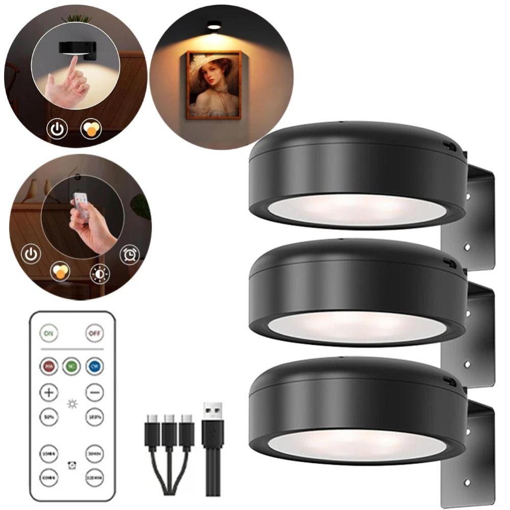 1/2/3Pcs Rechargeable Wireless Picture Light Wall Mounted LED Wall Lamp  Bedroom