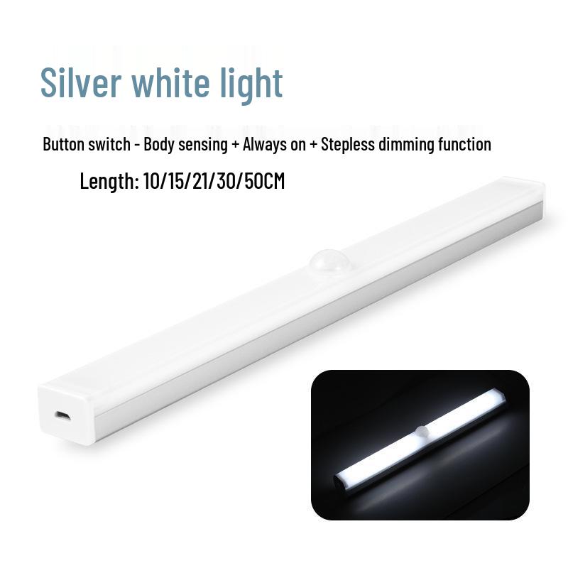 Rechargeable LED Sensor Night Light Strip - Dimmable for Living Room, Bedroom, Bathroom, Dorm, Wardrobe.