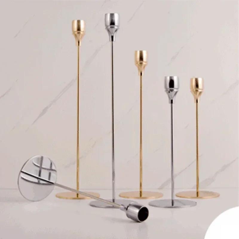 Metal Candle Holders Luxury Candlestick Fashion Wedding Candle Stand Exquisite Candelabra Table Home Decorations