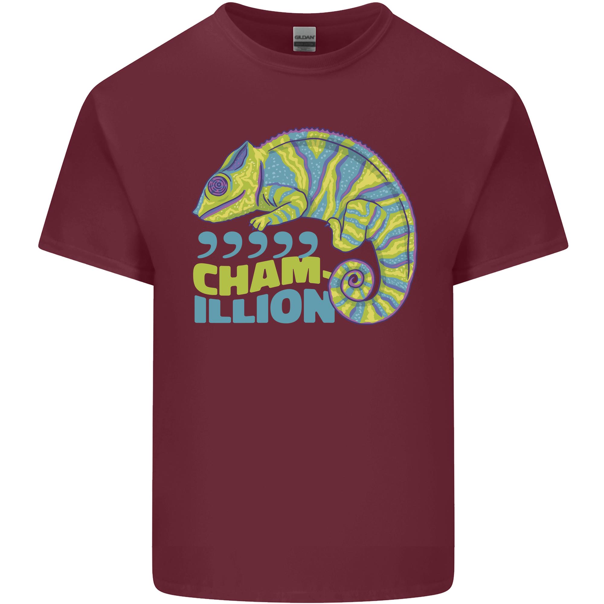 Comma Chameleon Funny Lizard Unisexs Light Cotton TShirt S