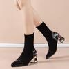 Thick heel short boots pointed toe foot mid boots children 2025 autumn and winter new casual women's boots women's shoes fashion shoes women
