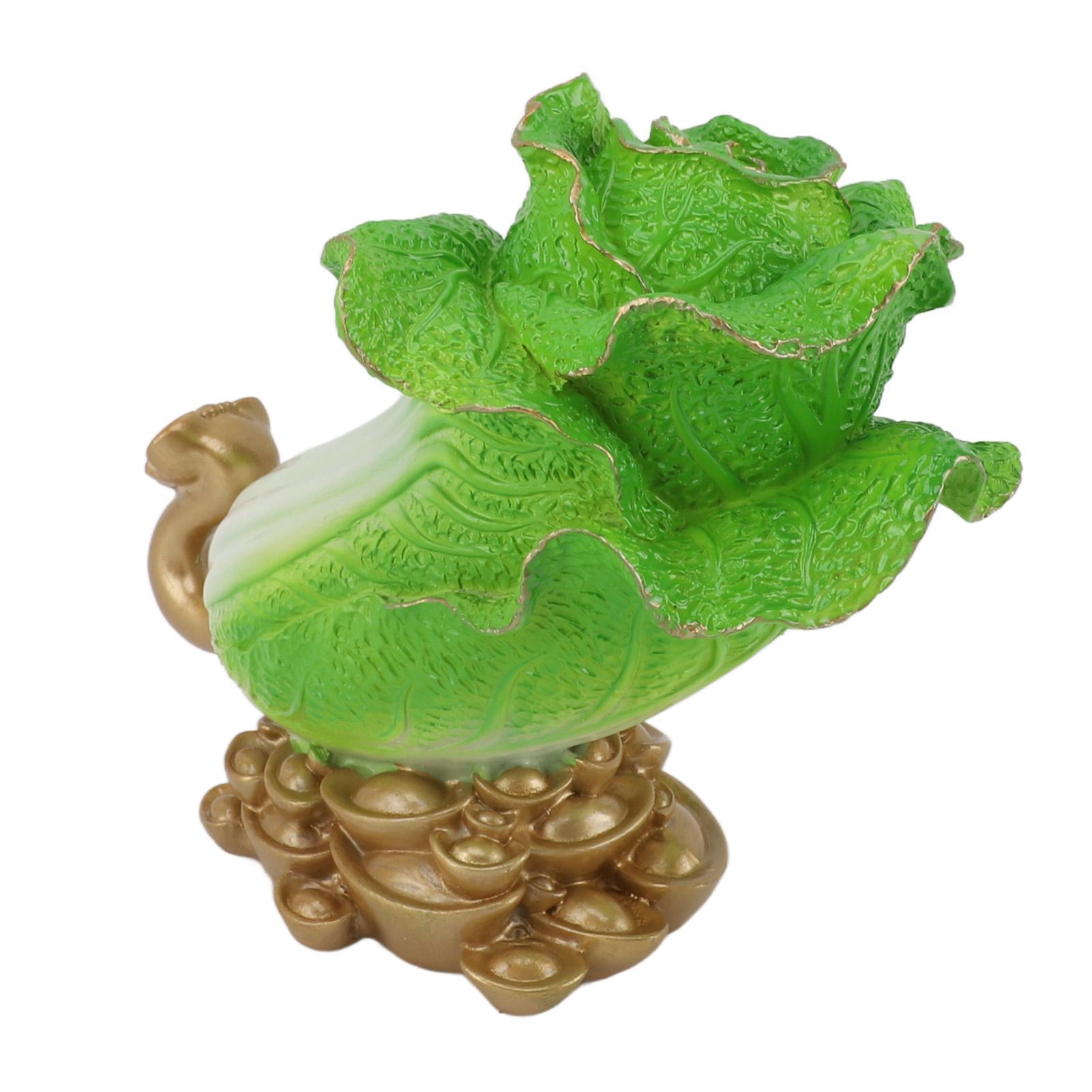 Lucky Cabbage Crafts Chinese Bai Cai Ornament Resin Feng Shui Blessing Wealth Decoration For Shop Office Gifts